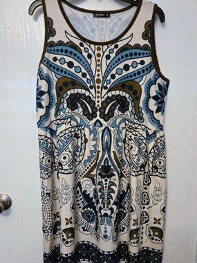 Izuria sleeveless dress with vibrant abstract print Size XL